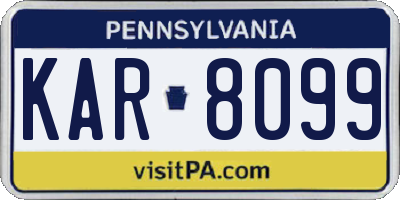 PA license plate KAR8099