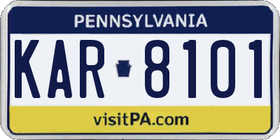 PA license plate KAR8101