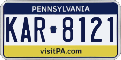 PA license plate KAR8121