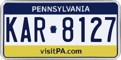 PA license plate KAR8127