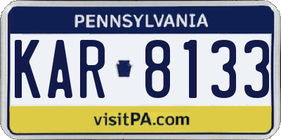 PA license plate KAR8133