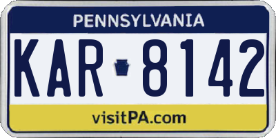 PA license plate KAR8142