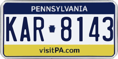 PA license plate KAR8143