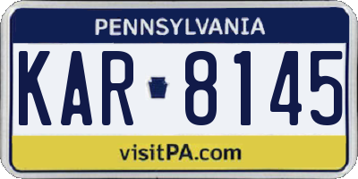 PA license plate KAR8145