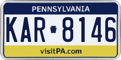 PA license plate KAR8146