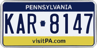 PA license plate KAR8147
