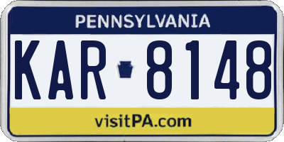 PA license plate KAR8148
