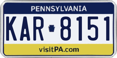 PA license plate KAR8151