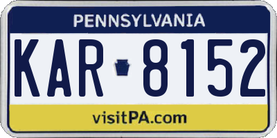 PA license plate KAR8152