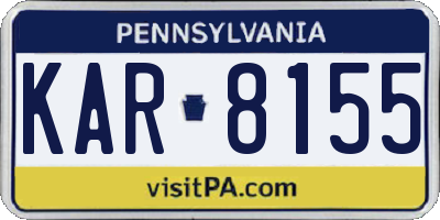 PA license plate KAR8155
