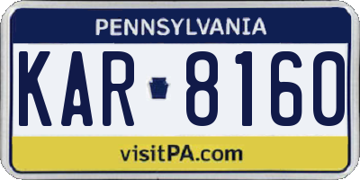 PA license plate KAR8160