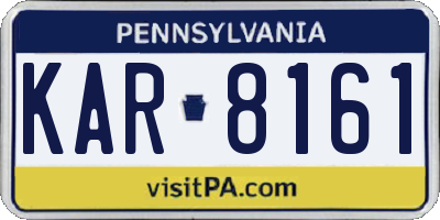 PA license plate KAR8161