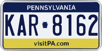 PA license plate KAR8162