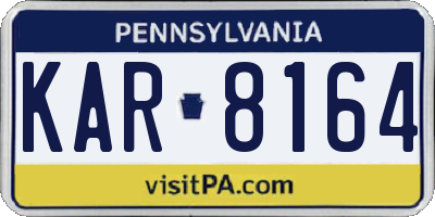 PA license plate KAR8164
