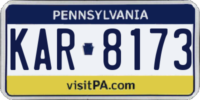 PA license plate KAR8173