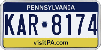 PA license plate KAR8174