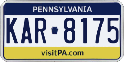 PA license plate KAR8175