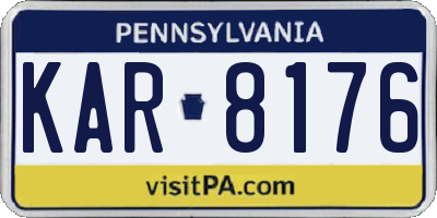 PA license plate KAR8176