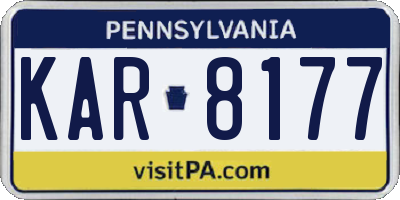 PA license plate KAR8177