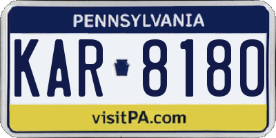 PA license plate KAR8180