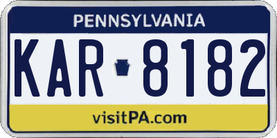 PA license plate KAR8182