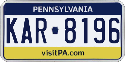 PA license plate KAR8196