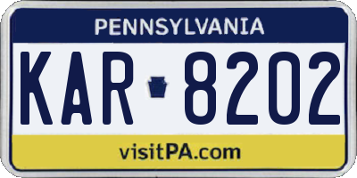 PA license plate KAR8202