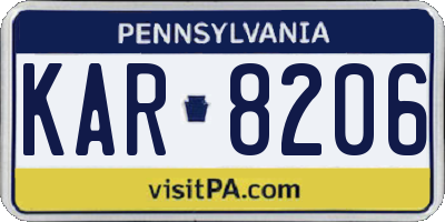 PA license plate KAR8206
