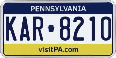 PA license plate KAR8210