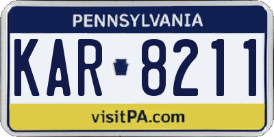 PA license plate KAR8211