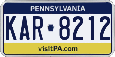 PA license plate KAR8212