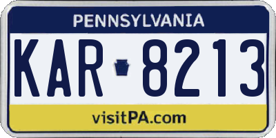 PA license plate KAR8213