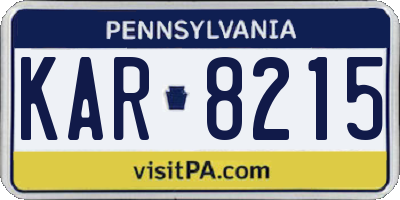 PA license plate KAR8215