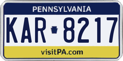 PA license plate KAR8217