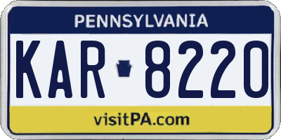 PA license plate KAR8220