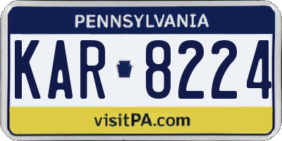 PA license plate KAR8224
