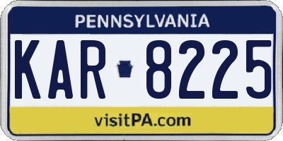 PA license plate KAR8225