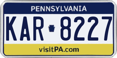 PA license plate KAR8227
