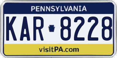 PA license plate KAR8228
