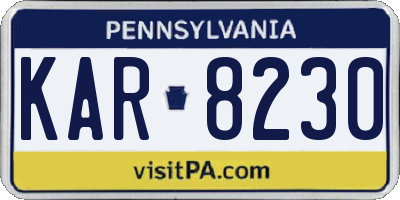 PA license plate KAR8230