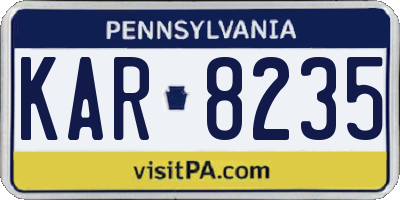 PA license plate KAR8235