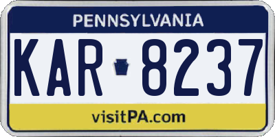 PA license plate KAR8237