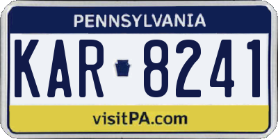PA license plate KAR8241