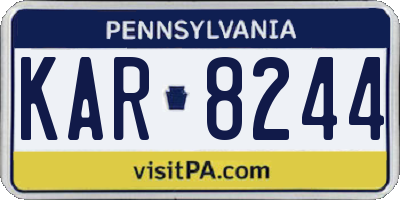 PA license plate KAR8244