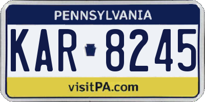 PA license plate KAR8245