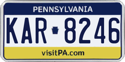 PA license plate KAR8246