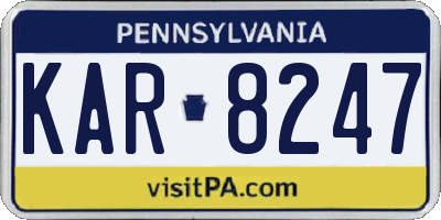 PA license plate KAR8247