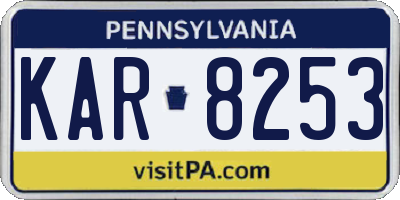 PA license plate KAR8253