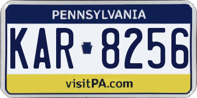 PA license plate KAR8256