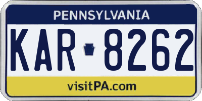 PA license plate KAR8262